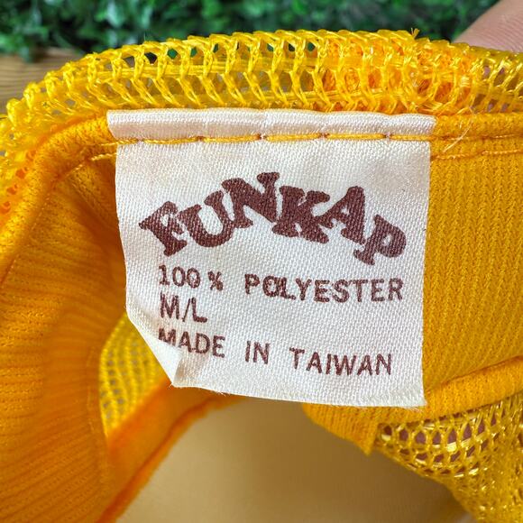 Vintage BC Football 80s Foam Trucker Hat Adult Yellow Snapback Cap FunkAP Taiwan - Picture 7 of 7